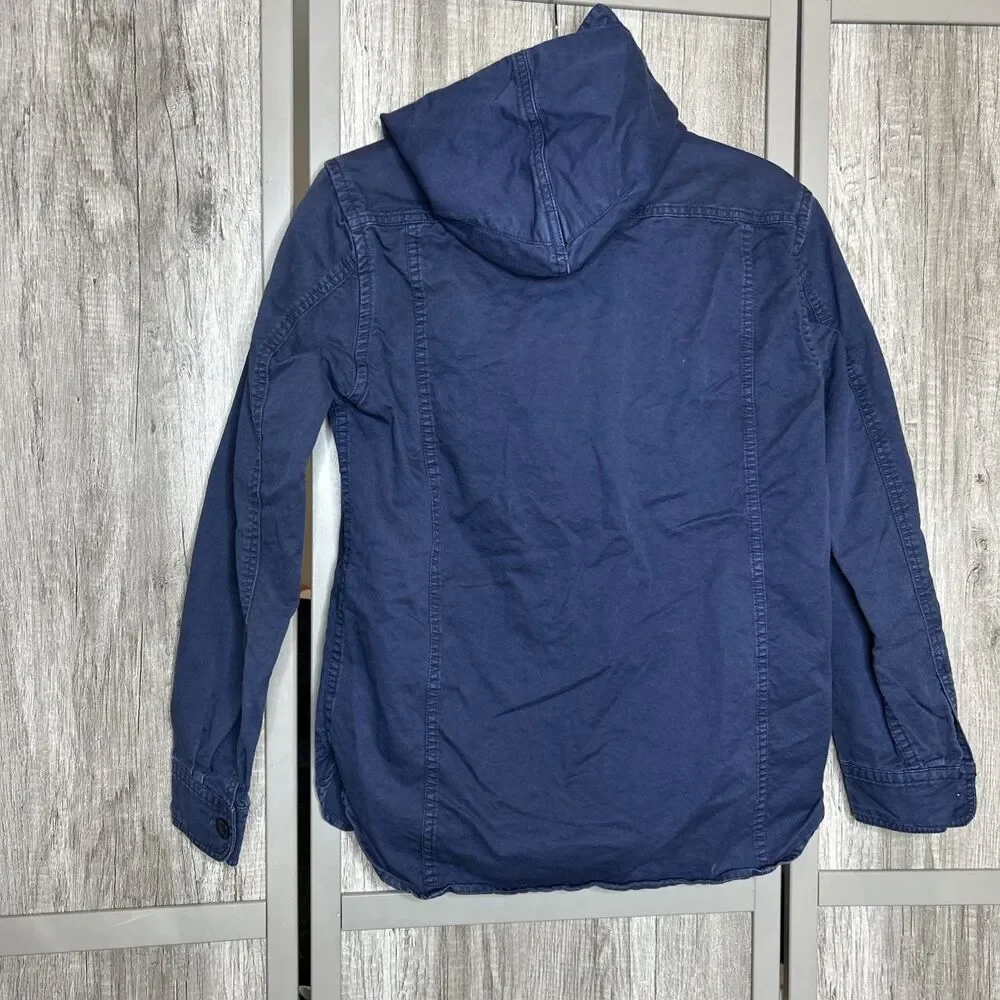 Junmen Utility Jacket Shirt Men Size S Hooded Made in Japan Navy